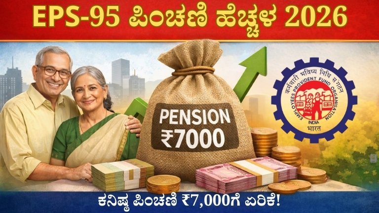 EPS-95 ಪಿಂಚಣಿ ಹೆಚ್ಚಳ 2026: ಕನಿಷ್ಠ ಪಿಂಚಣಿ ₹7,000ಗೆ ಏರಿಕೆ
