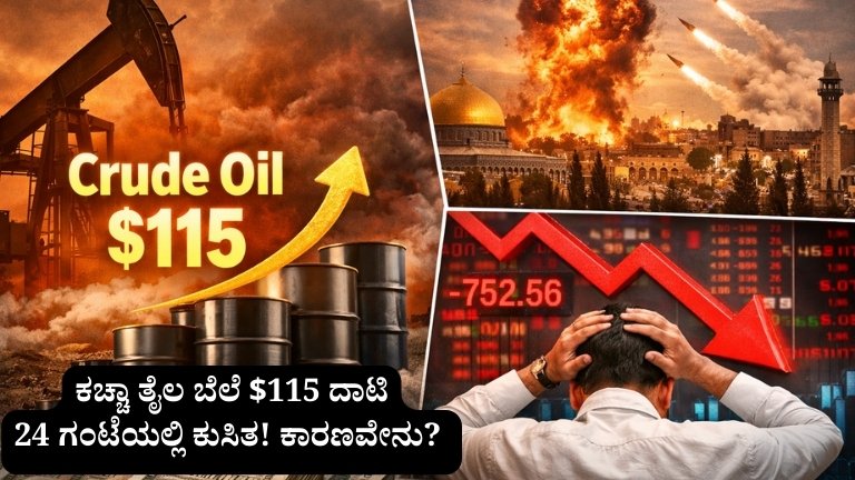ಕಚ್ಚಾ ತೈಲ ಬೆಲೆ $115 ದಾಟಿ 24 ಗಂಟೆಯಲ್ಲಿ ಕುಸಿತ! ಕಾರಣವೇನು?