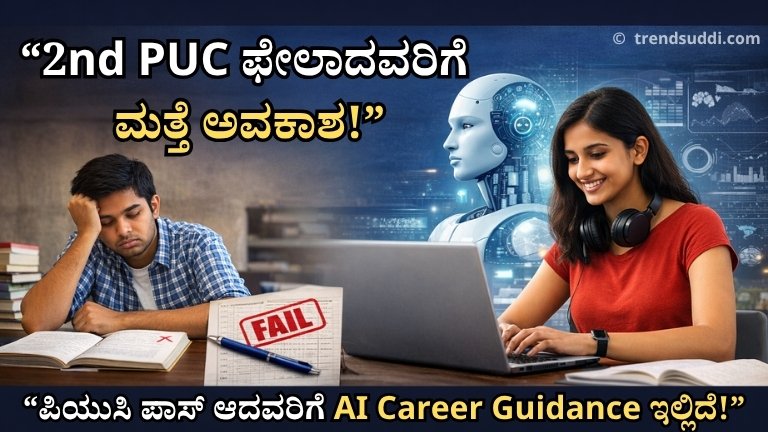 “2nd PUC ಫೇಲಾದವರಿಗೆ ಮತ್ತೆ ಅವಕಾಶ! | ಪಿಯುಸಿ ಪಾಸ್ ಆದವರಿಗೆ AI Career Guidance ಸಂಪೂರ್ಣ ಇಲ್ಲಿದೆ!”