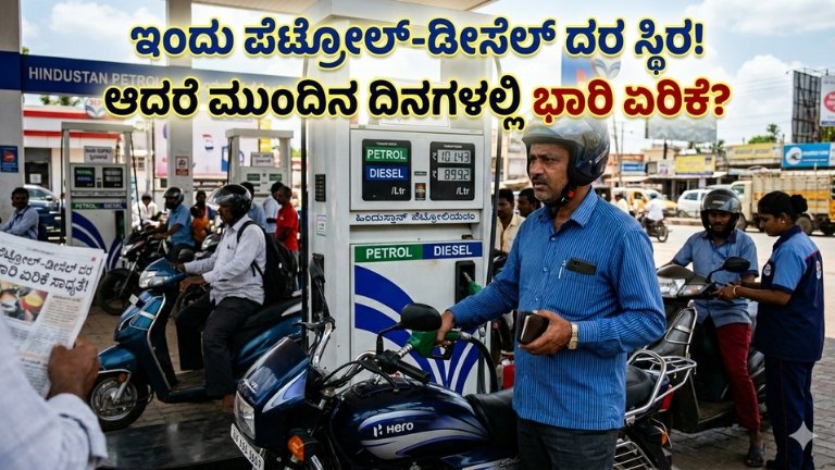 ಇಂದು ಪೆಟ್ರೋಲ್-ಡೀಸೆಲ್ ದರ ಸ್ಥಿರ! ಆದರೆ ಮುಂದಿನ ದಿನಗಳಲ್ಲಿ ಭಾರಿ ಏರಿಕೆ?