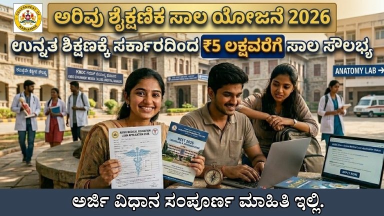 Education Loan 2026: ಅರಿವು ಸಾಲ ಯೋಜನೆ