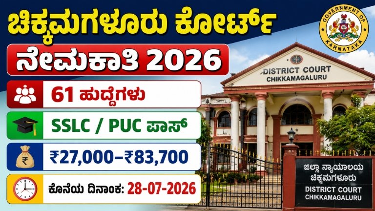 Chikkamagaluru District Court Recruitment 2026